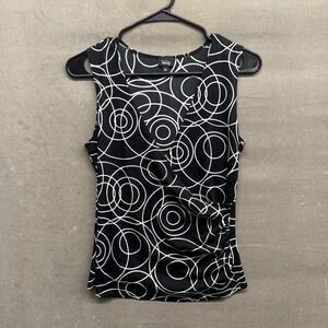 Vanity Tank Top Womens Medium Geometric Sleeveless Blouse Modern Shirt